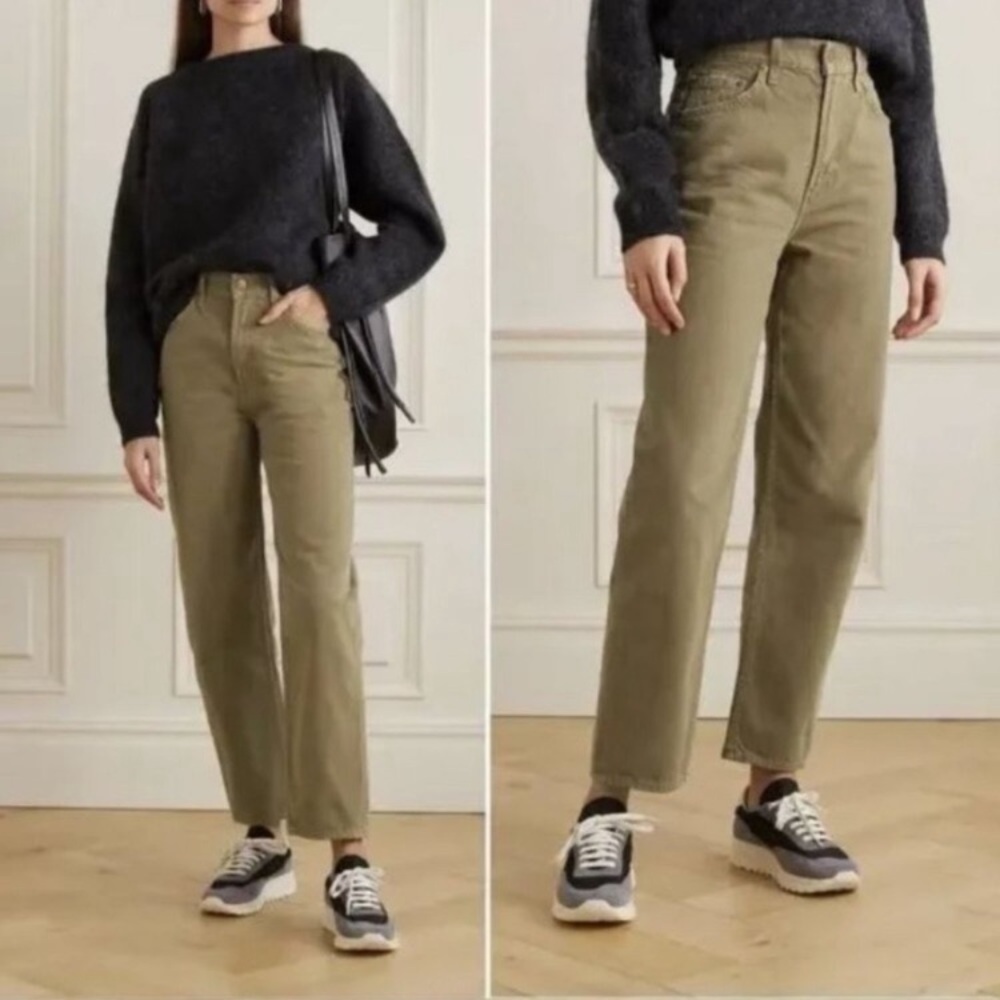 Mother denim Snacks! Double Stack Ankle Jeans in Army Green Wash
